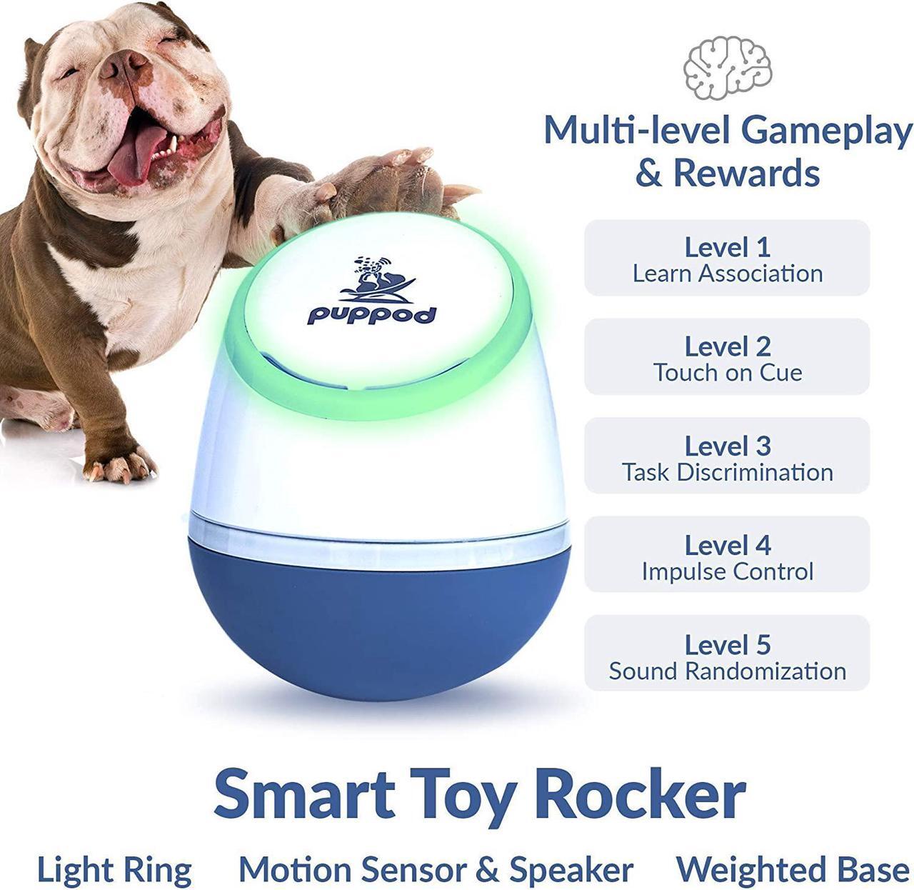 Alt view image 3 of 7 - PupPod Rocker Training Treat Tossing Camera Dispenser & Puzzle Dog Toy  Dispenses Dog Treats  Puppy Treat Game  Electronic Pet Training Tool for Use with Smartphones