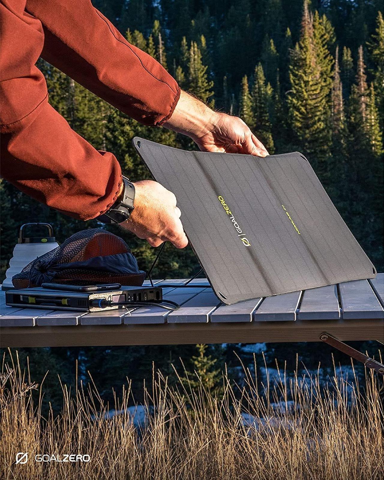 Alt view image 6 of 6 - Nomad 20, Foldable Monocrystalline 20 Watt Solar Panel with 8mm + USB Port, Portable Solar Panel Charger. Lightweight 18-22V 20W Solar Panel Charger with Adjustable Kickstand