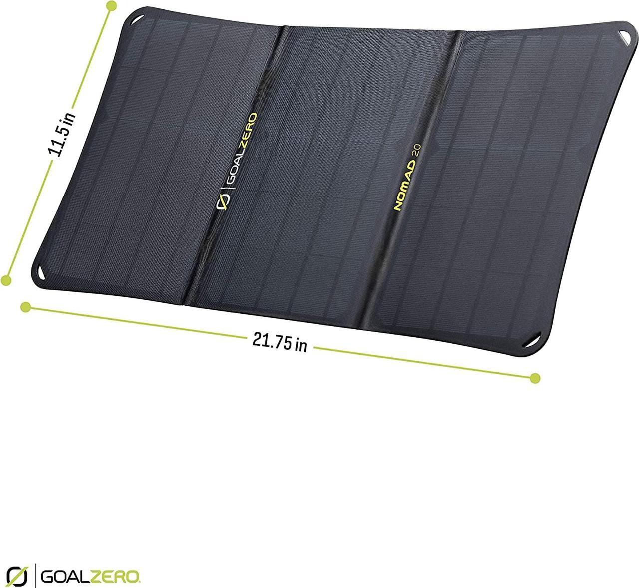 Alt view image 2 of 6 - Nomad 20, Foldable Monocrystalline 20 Watt Solar Panel with 8mm + USB Port, Portable Solar Panel Charger. Lightweight 18-22V 20W Solar Panel Charger with Adjustable Kickstand
