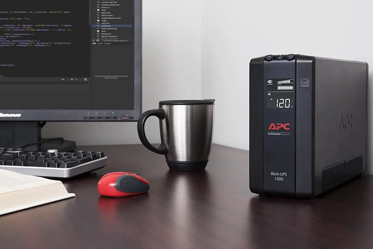 Alt view image 4 of 4 - APC UPS 1000VA UPS Battery Backup and Surge Protector, BX1000M Backup Battery Power Supply, AVR, Dataline Protection