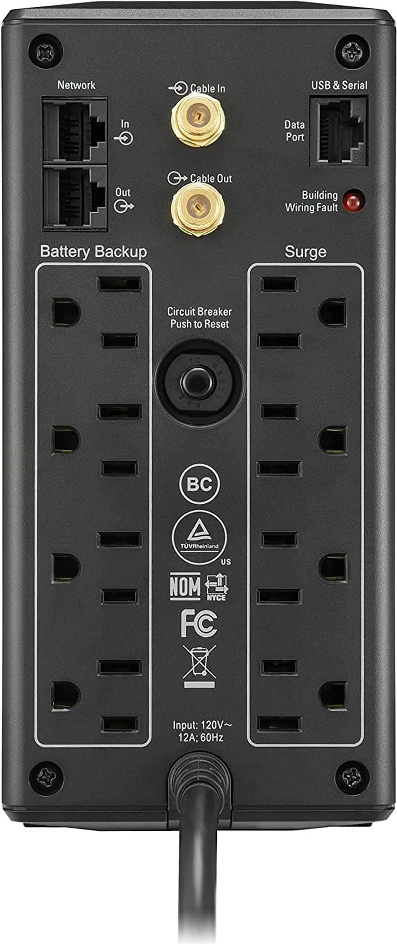 Alt view image 3 of 4 - APC UPS 1000VA UPS Battery Backup and Surge Protector, BX1000M Backup Battery Power Supply, AVR, Dataline Protection