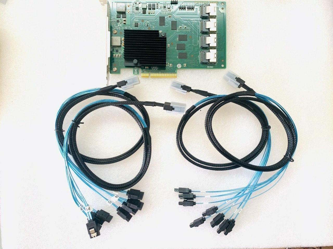 Alt view image 4 of 4 - OEM LSI 9201-16i 6G 16P SAS HBA P19 IT Mode ZFS FreeNAS unRAID 4* Cable SATA US