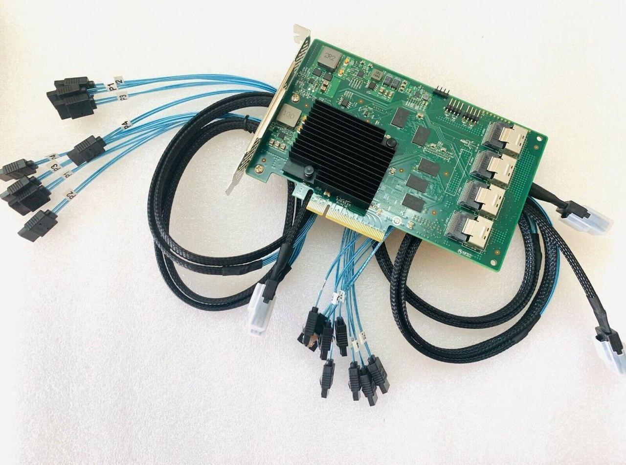 Alt view image 3 of 4 - OEM LSI 9201-16i 6G 16P SAS HBA P19 IT Mode ZFS FreeNAS unRAID 4* Cable SATA US