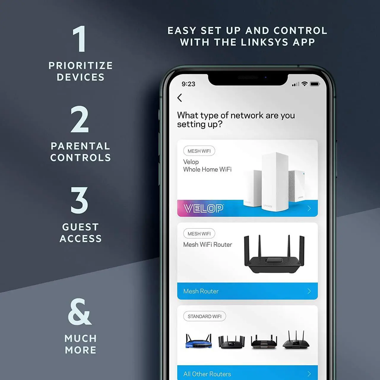 Alt view image 6 of 7 - Linksys Mesh Wifi 6 Router, Dual-Band, 1,700 Sq. ft Coverage, 25+ Devices, Speeds up to (AX1800) 1.8Gbps - MR7350