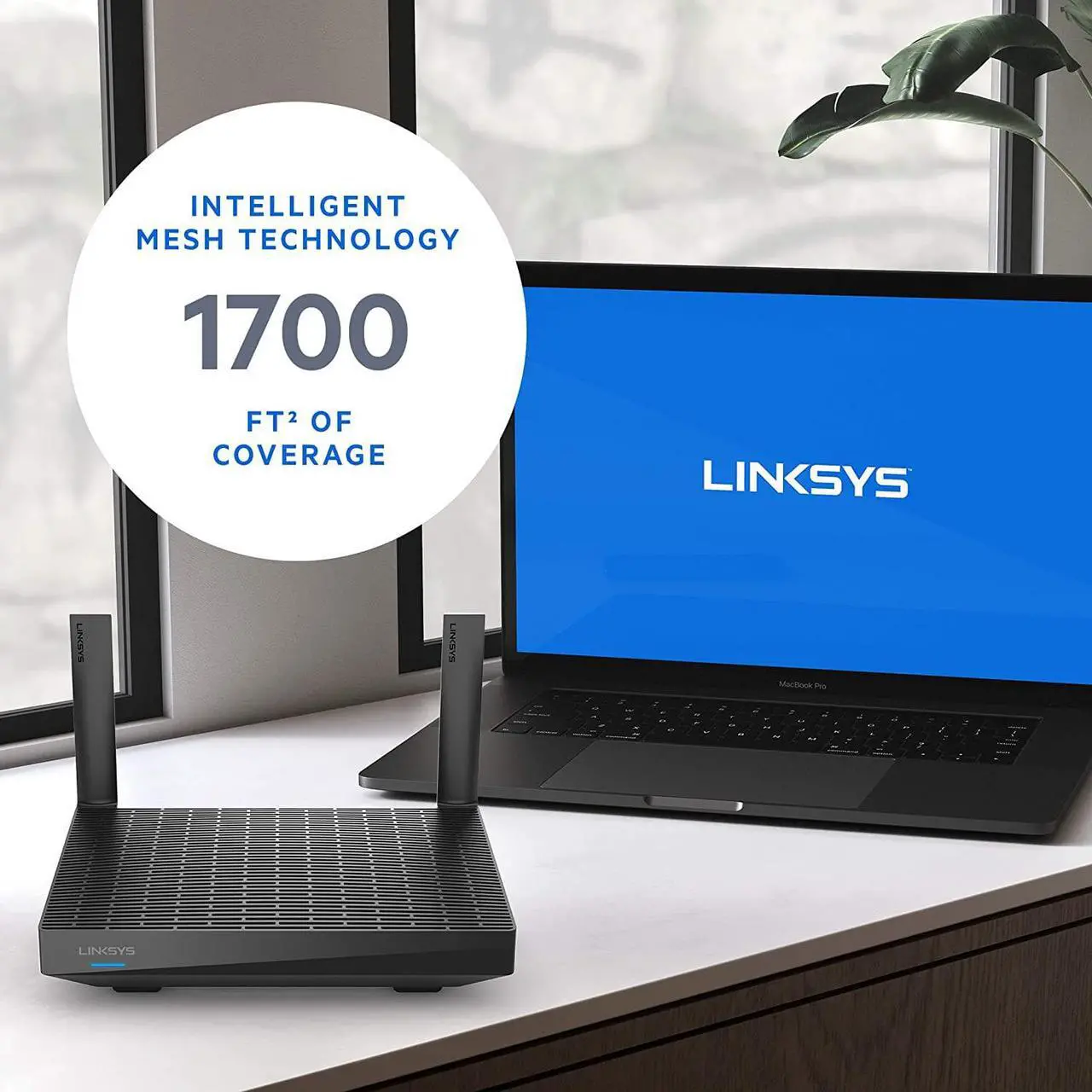 Alt view image 3 of 7 - Linksys Mesh Wifi 6 Router, Dual-Band, 1,700 Sq. ft Coverage, 25+ Devices, Speeds up to (AX1800) 1.8Gbps - MR7350