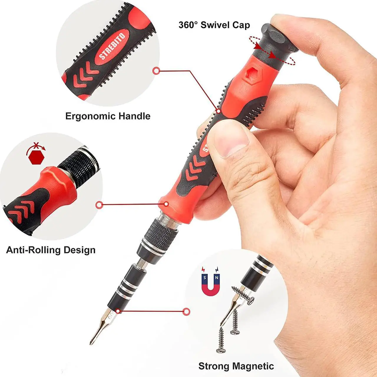 Alt view image 3 of 7 - Precision Screwdriver Set 124-Piece Electronics Tool Kit with 101 Bits Magnetic Screwdriver Set for Computer, Laptop, Cell Phone, PC, MacBook, iPhone, Nintendo Switch, PS4, PS5, Xbox Repair
