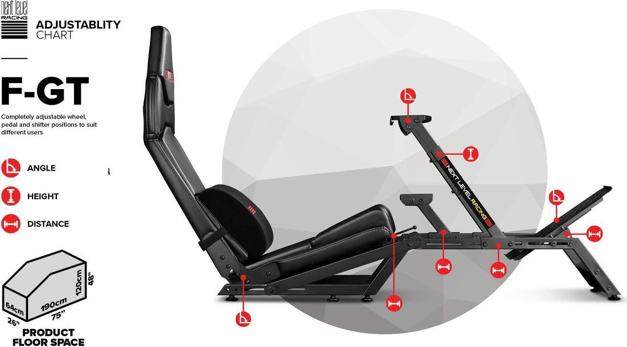 Alt view image 6 of 7 - Next Level Racing F-GT Simulator Cockpit (NLR-S010)