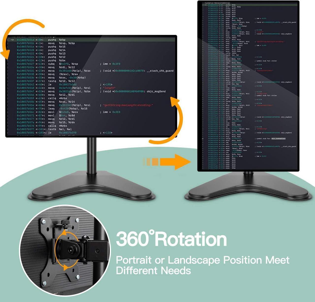Alt view image 6 of 7 - Single Monitor Mount, Monitor Arm Desk Stand for 13 to 32" Computer, Freestanding Heavy Duty Steel Base, Adjustable Height Full Motion Swivel VESA 75x75mm/100x100mm, Weight Holds up to 17.6 lbs
