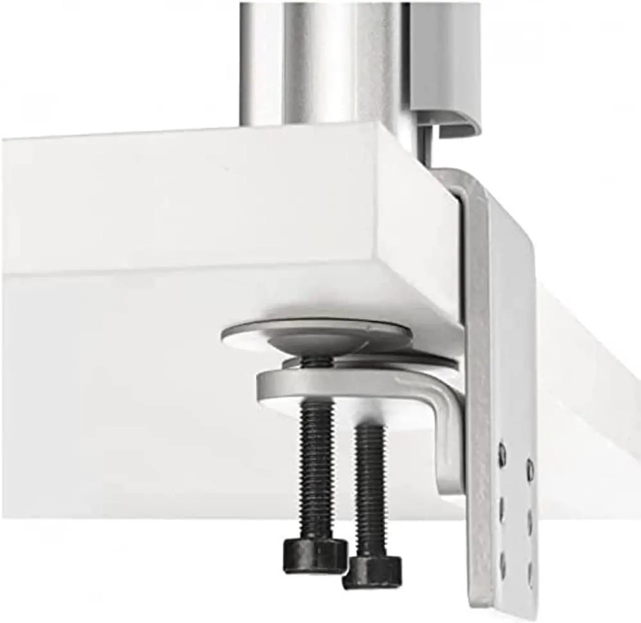 Alt view image 3 of 3 - AWMS-2-LTH75-H-S Dual Stack Heavy Monitor Desk Mount - Flat and Curved up to 49in - VESA 75x75, 100x100 - Tool-Free Adjustable Monitor Height, tilt, pan - Quick Display Release
