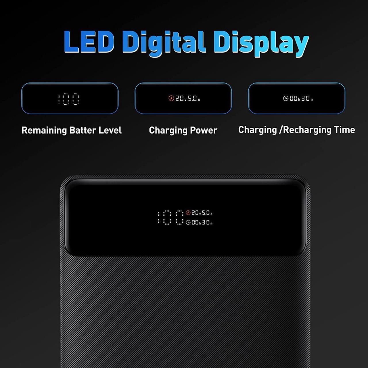 Alt view image 5 of 7 - Laptop Power Bank, Baseus 100W Blade USB C Portable Laptop Charger, Super Fast Charging 20000mAh Slim Battery Pack for Laptop, MacBook Air, Dell, IPad, HP, iPhone, Samsung Galaxy, Switch and More
