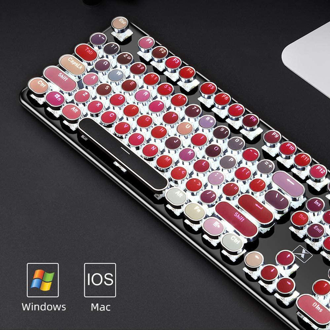 Zhhcyyds K520 Lipstick Typewriter Style Mechanical Gaming Keyboard ...