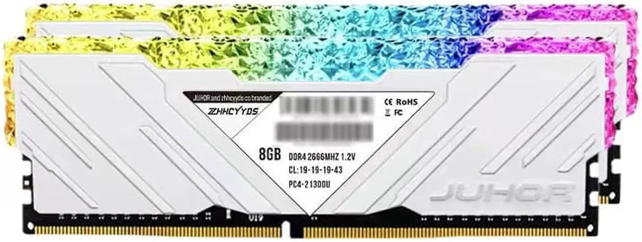 Alt view image 2 of 7 - Zhhcyyds JUHOR RGB DDR4 Ram 16GB (2x8GB) for Desktop PC 288 Pin Dual Channel Computer Memory Sticks Kit 3600 MHz CL18 (PC4-28800)