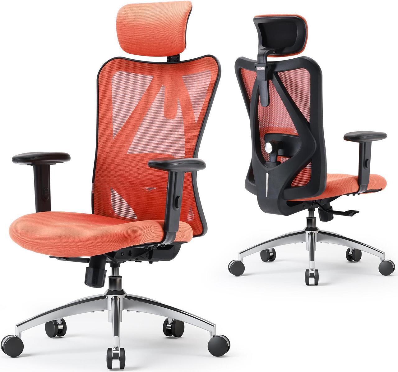 Main image of SIHOO Ergonomic Desk Chair, Computer Chair with Breathable Mesh Design Adjustable Headrest and Lumbar Support High Back Chair, Orange