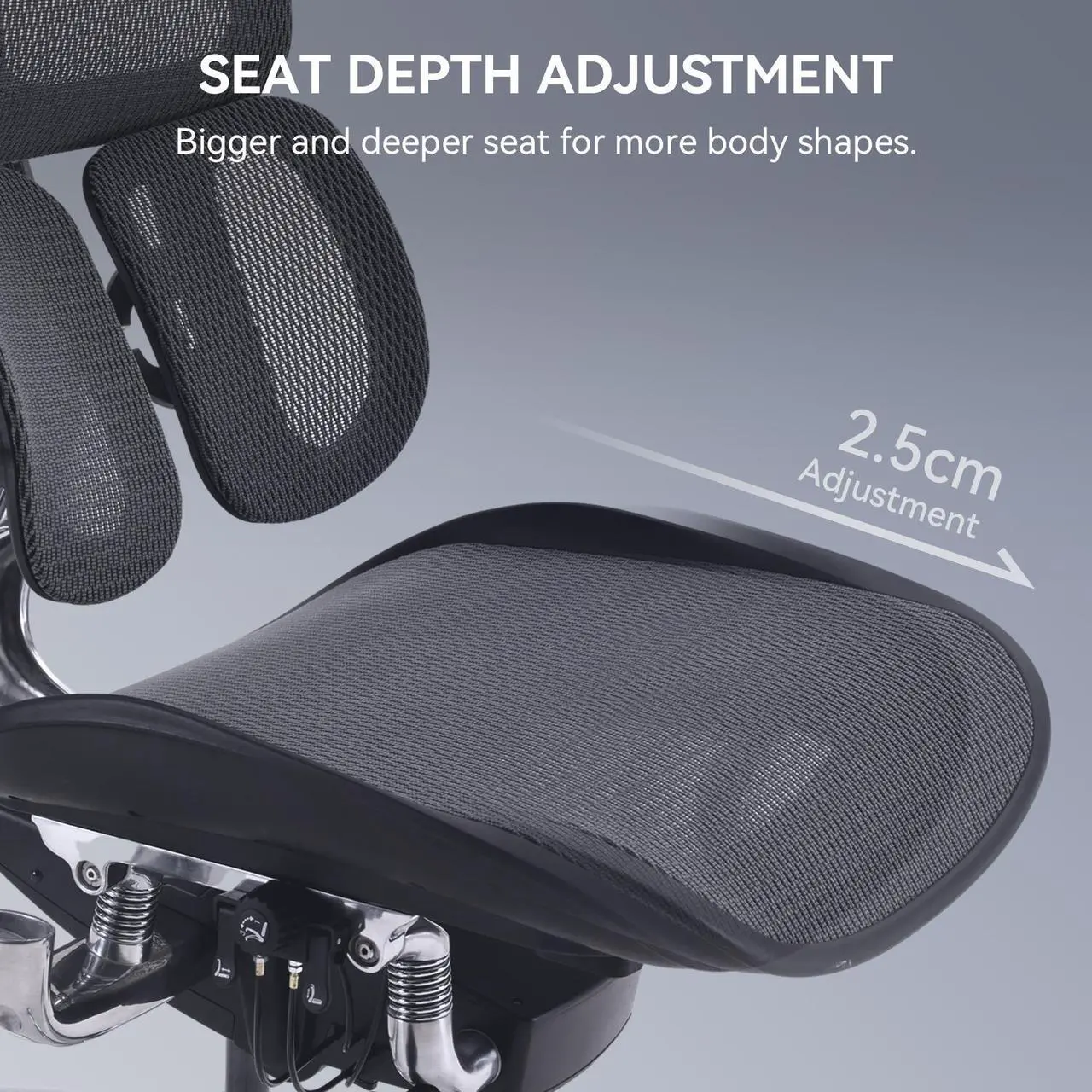 Alt view image 7 of 7 - Sihoo Doro S300  High Back Ergonomic Office Chair with Dual Dynamic Lumbar Support and Adjustable Seat Depth, Big and Tall chair for 300lbs, Gaming Chair with 6D Armrests, Black