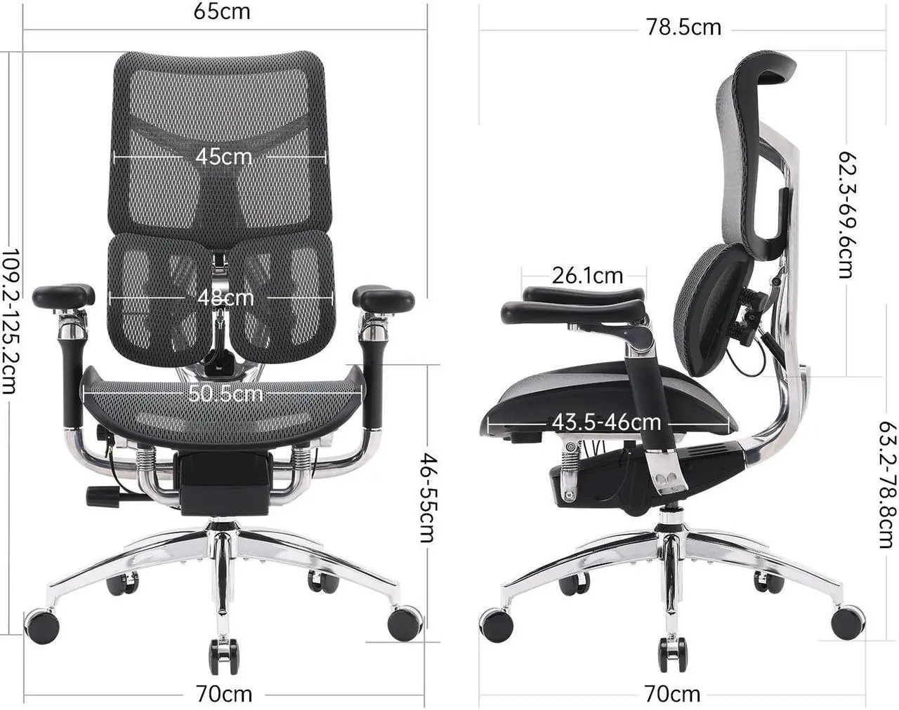 Alt view image 8 of 7 - Sihoo Doro S300  High Back Ergonomic Office Chair with Dual Dynamic Lumbar Support and Adjustable Seat Depth, Big and Tall chair for 300lbs, Gaming Chair with 6D Armrests, Black