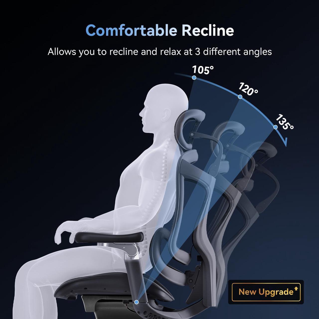 Alt view image 6 of 7 - Sihoo Doro C300  Pro High Back Ergonomic Office Chair with Dual
Dynamic Lumbar Support and Adjustable Seat Depth, Big and Tall chair for 300lbs, Gaming Chair with 6D Armrests