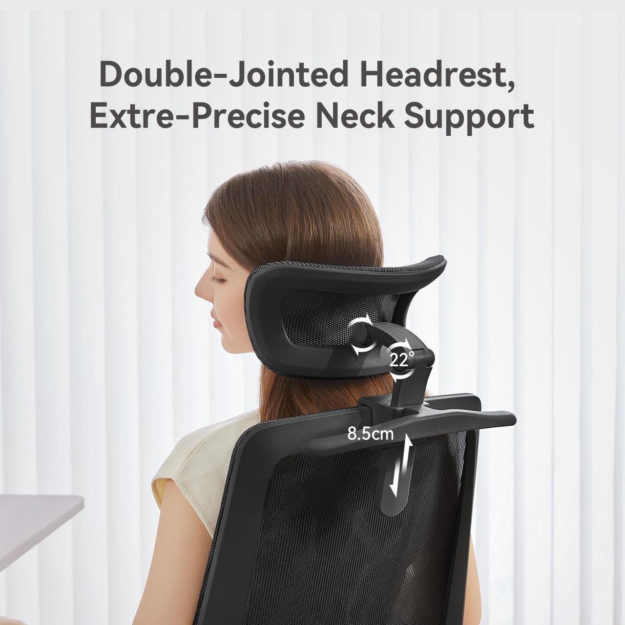 Alt view image 7 of 7 - SIHOO M59AS Ergonomic Office Chair, Computer Chair with 3D Flip-up Armrests, Dual Backrest with Dynamic Adaptive Lumbar Support Black