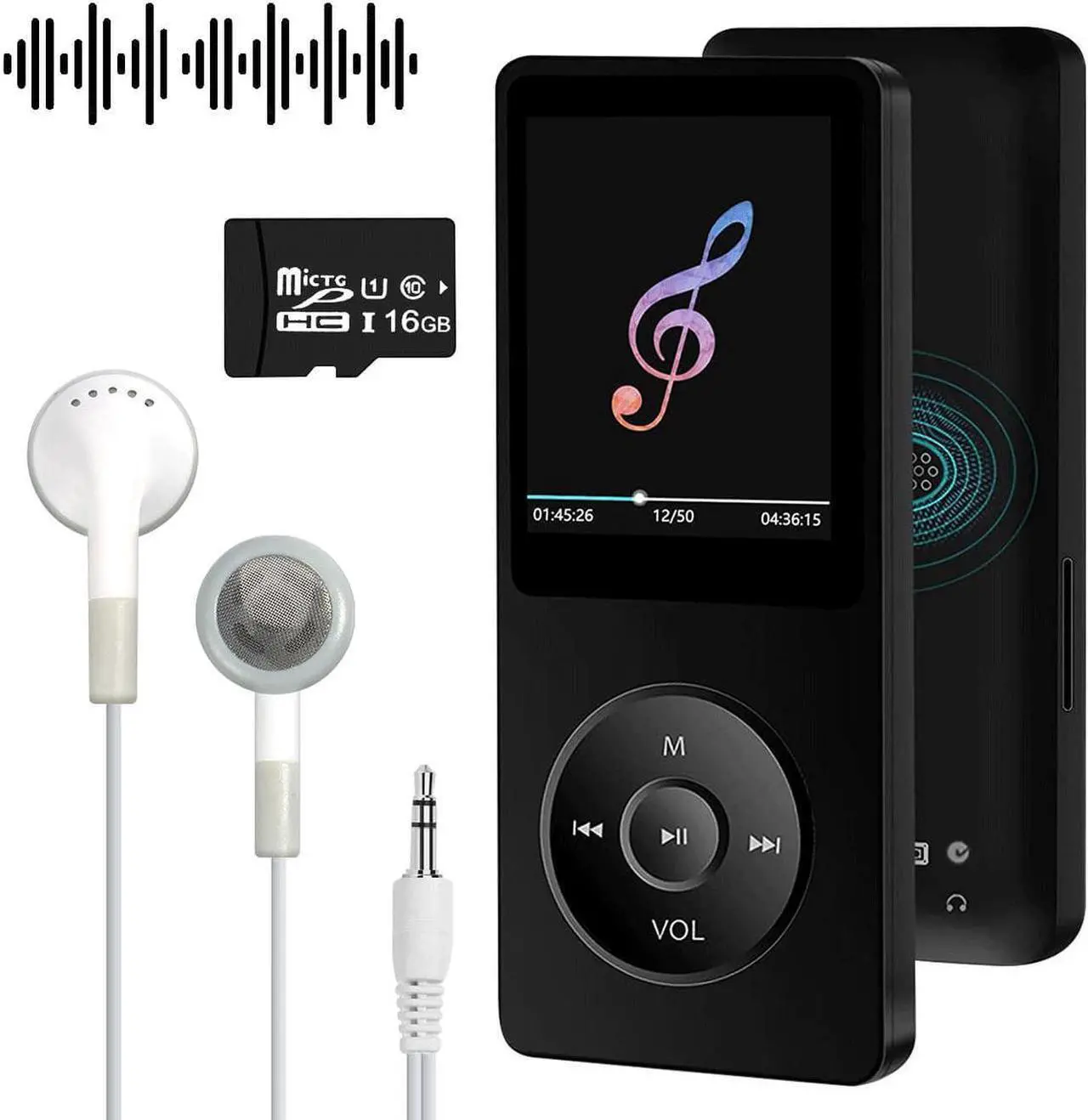 Main image of JIACHARMED MP3/MP4 Player with 16GB TF Card, Bluetooth Music Player Build-in Speaker/Photo/Video Play/FM Radio/Voice Recorder/E-Book Reader, Supports up to 128GB