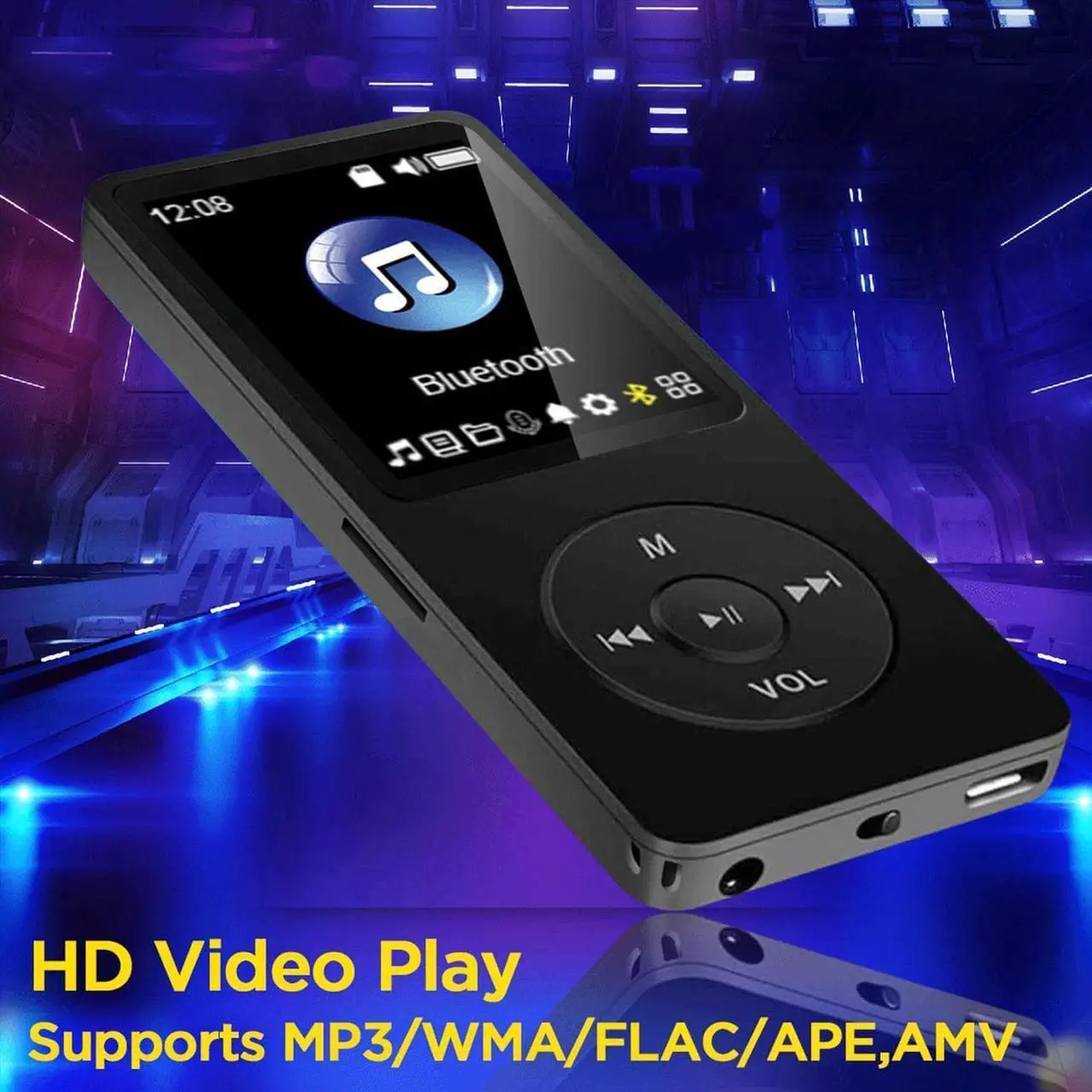 Alt view image 3 of 7 - JIACHARMED MP3/MP4 Player with 16GB TF Card, Bluetooth Music Player Build-in Speaker/Photo/Video Play/FM Radio/Voice Recorder/E-Book Reader, Supports up to 128GB