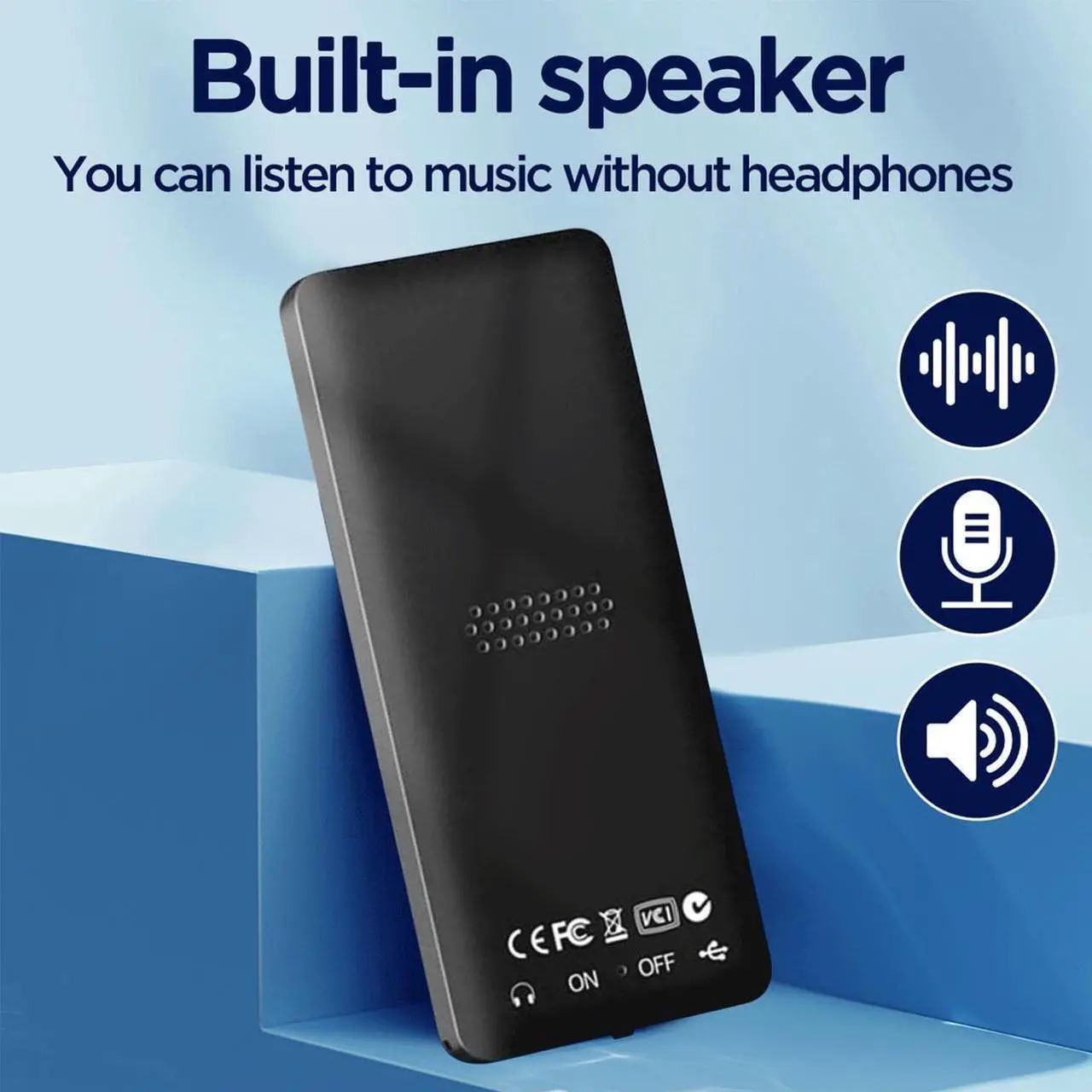 Alt view image 2 of 7 - JIACHARMED MP3/MP4 Player with 16GB TF Card, Bluetooth Music Player Build-in Speaker/Photo/Video Play/FM Radio/Voice Recorder/E-Book Reader, Supports up to 128GB