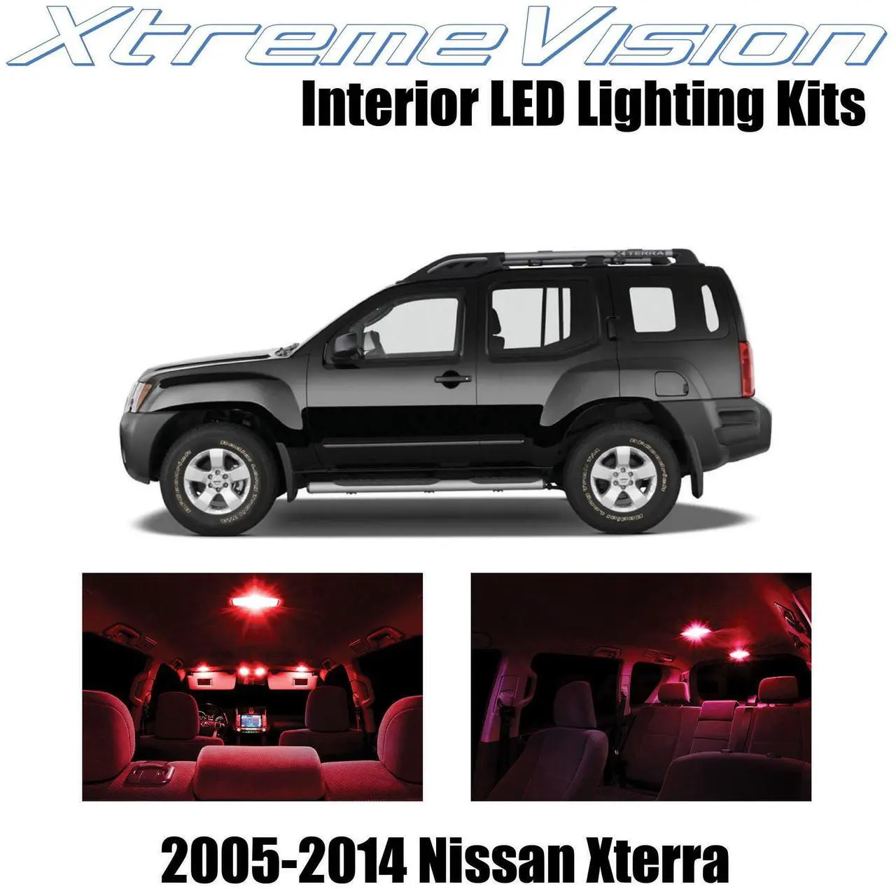 Main image of XtremeVision Interior LED for Nissan Xterra 2005-2014 (8 Pieces) Red Interior LED Kit + Installation Tool