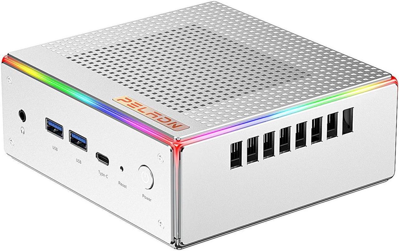 Peladn Desktop Mini PC HA4  Ryzen 7 7840HS(32GB+1TB, Up to 4.75GHz) Desktop Computer with W11 DDR5 Computer Support 4K Four Display/USB3/WiFi 6/BT5.2/2.5Gbps for Gaming  Ryzen7 7840HS