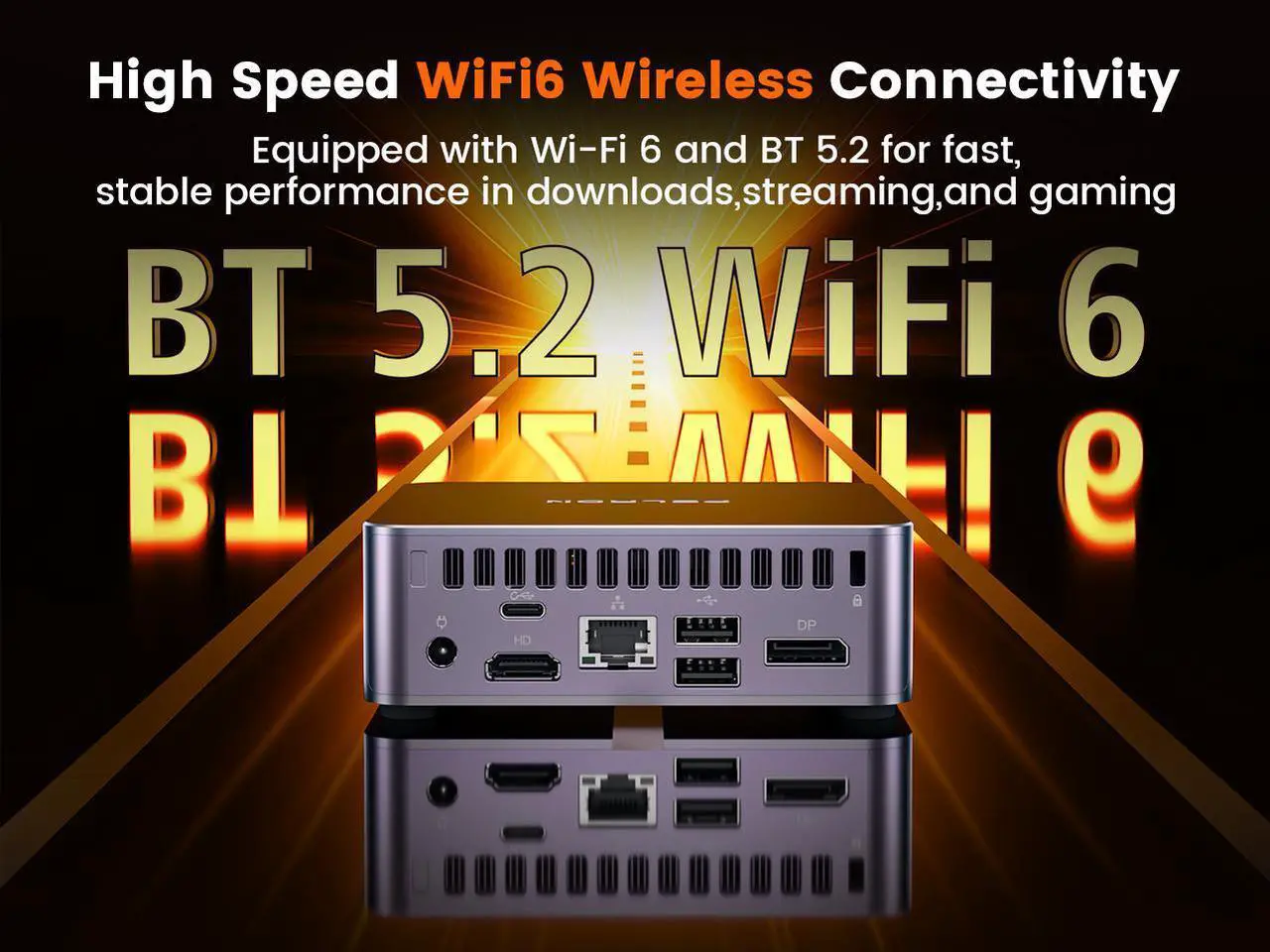 Alt view image 7 of 7 - PELADN Mini PC, AMD Ryzen 7 7735U (8C/16T, Up To 4.75Ghz), 16GB DDR5/512GB NVMe SSD, Dual Type-C/DP/HD, Mini Desktop Computer, WiFi6 4K/60Hz Quadruple-Display USB3.2/BT5.2 Mini Computers For Home Busi