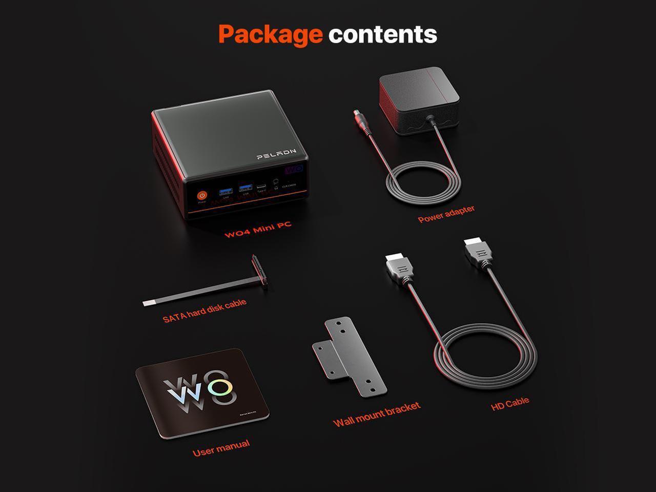 Alt view image 7 of 7 - PELADN Mini personal computer, AMD Ryzen 5 5600H (6C/12T, up to 4.2Ghz),16GB DDR4/512GB NVMe SSD,Type-C/DP/HD, mini desktop computer WiFi6 4K/60Hz triple display USB3.2/BT5.2 for home business