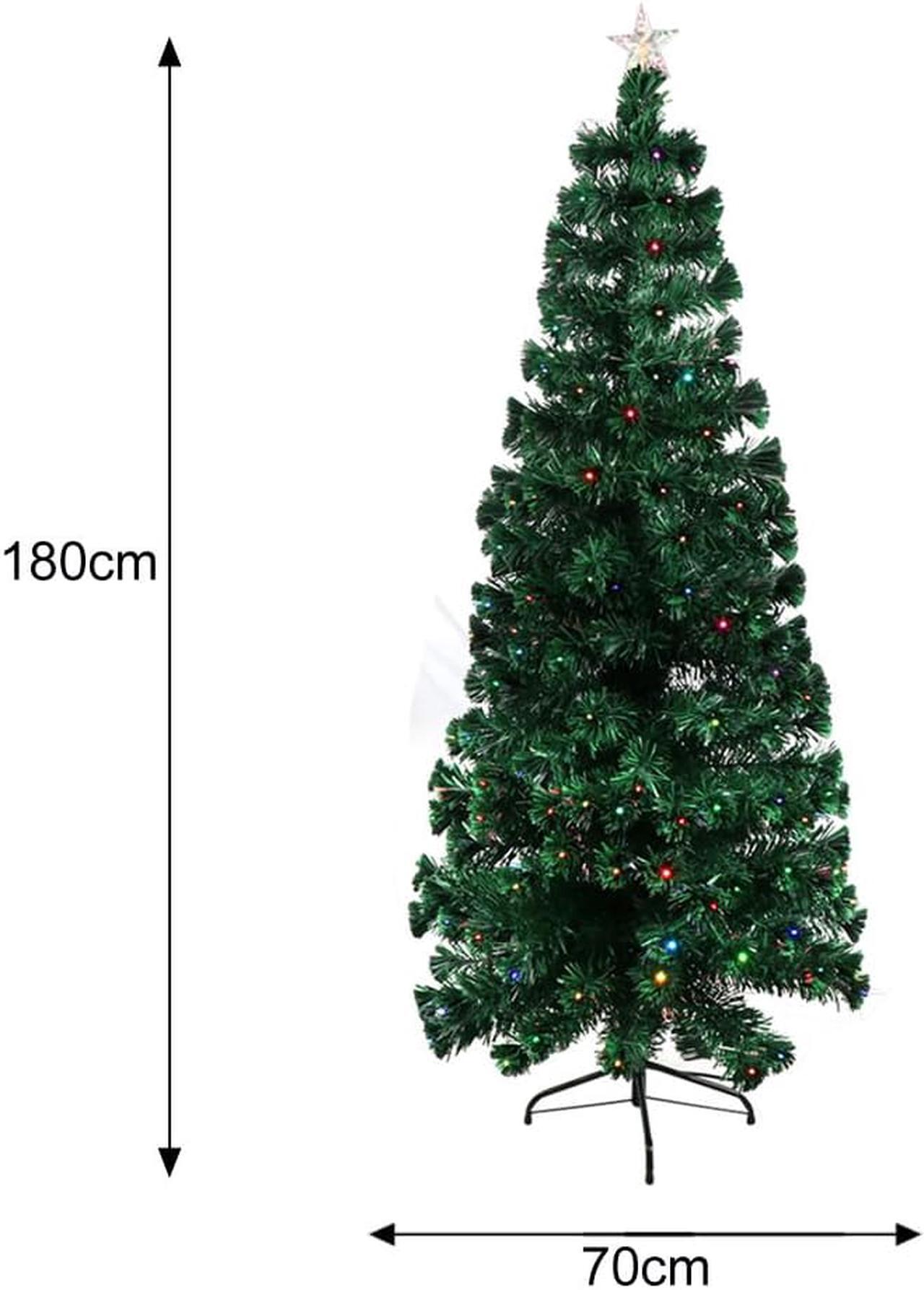 Alt view image 7 of 7 - 6ft Christmas Tree Artificial Narrow Realistic Evergreen Pre Lit Metal Stand Pencil Green