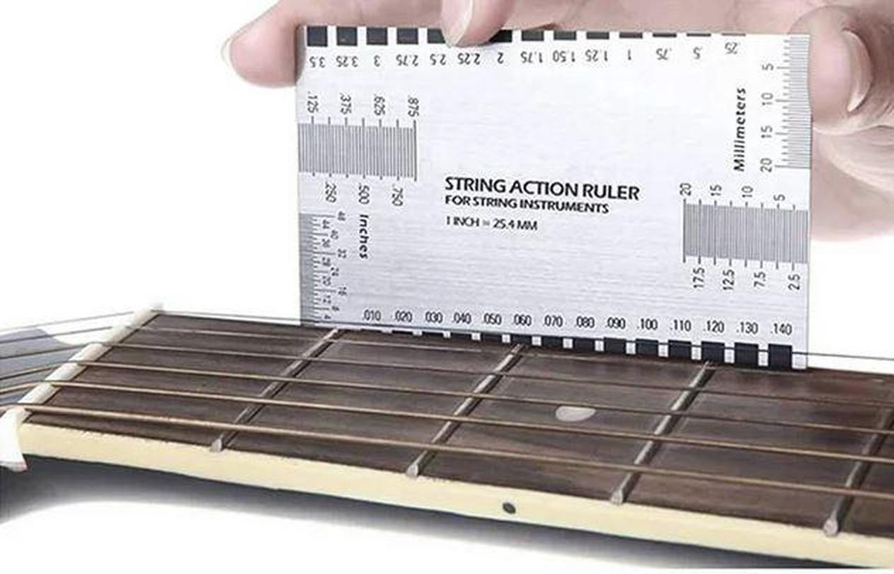 Alt view image 4 of 4 - Guitar String Ruler Stainless Steel String Action Ruler Gauge Tool