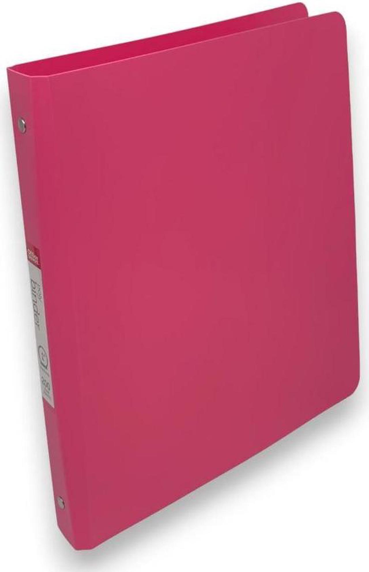 Main image of Office Depot Heavy-Duty 3-Ring Poly Binder 1" Round Rings Pink