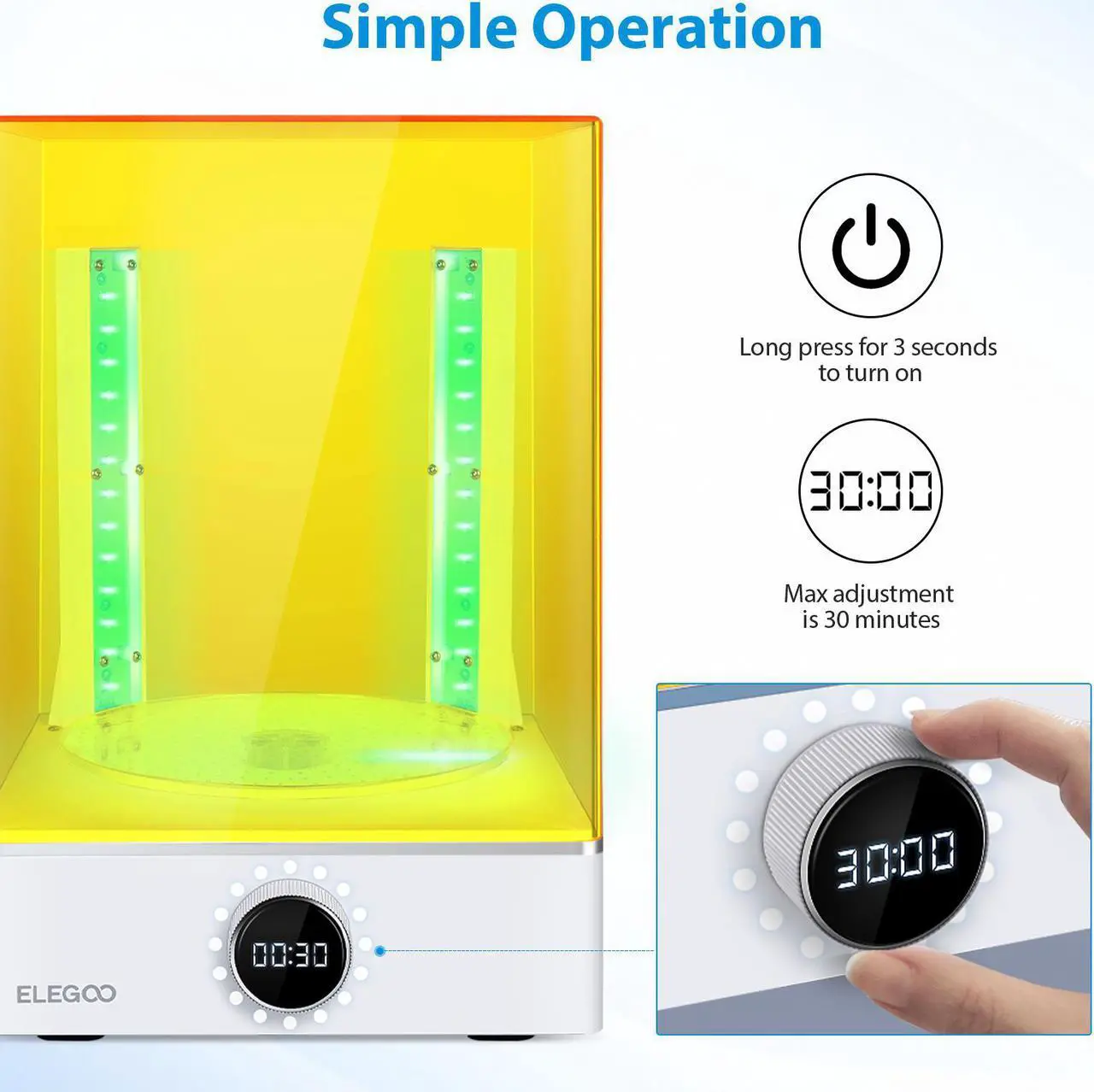 Alt view image 7 of 7 - ELEGOO Mercury XS Bundle with Separate Washing and Curing Station for Large Resin 3D Printed Models, Compatible with Saturn and Mars LCD 3D Printers, with a Handheld UV Lamp