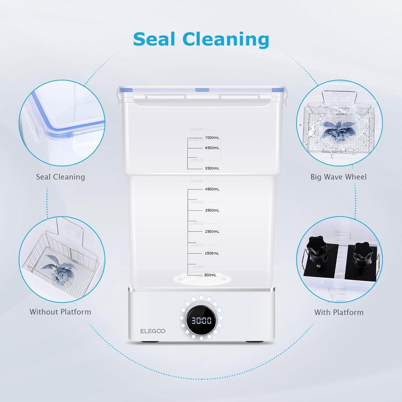 Alt view image 5 of 7 - ELEGOO Mercury X Bundle Wash and Cure Station Simultaneous Working Add Bottom Light Source Fresnel Lens for LCD MSLA DLP 3D Printers UV Curing Box