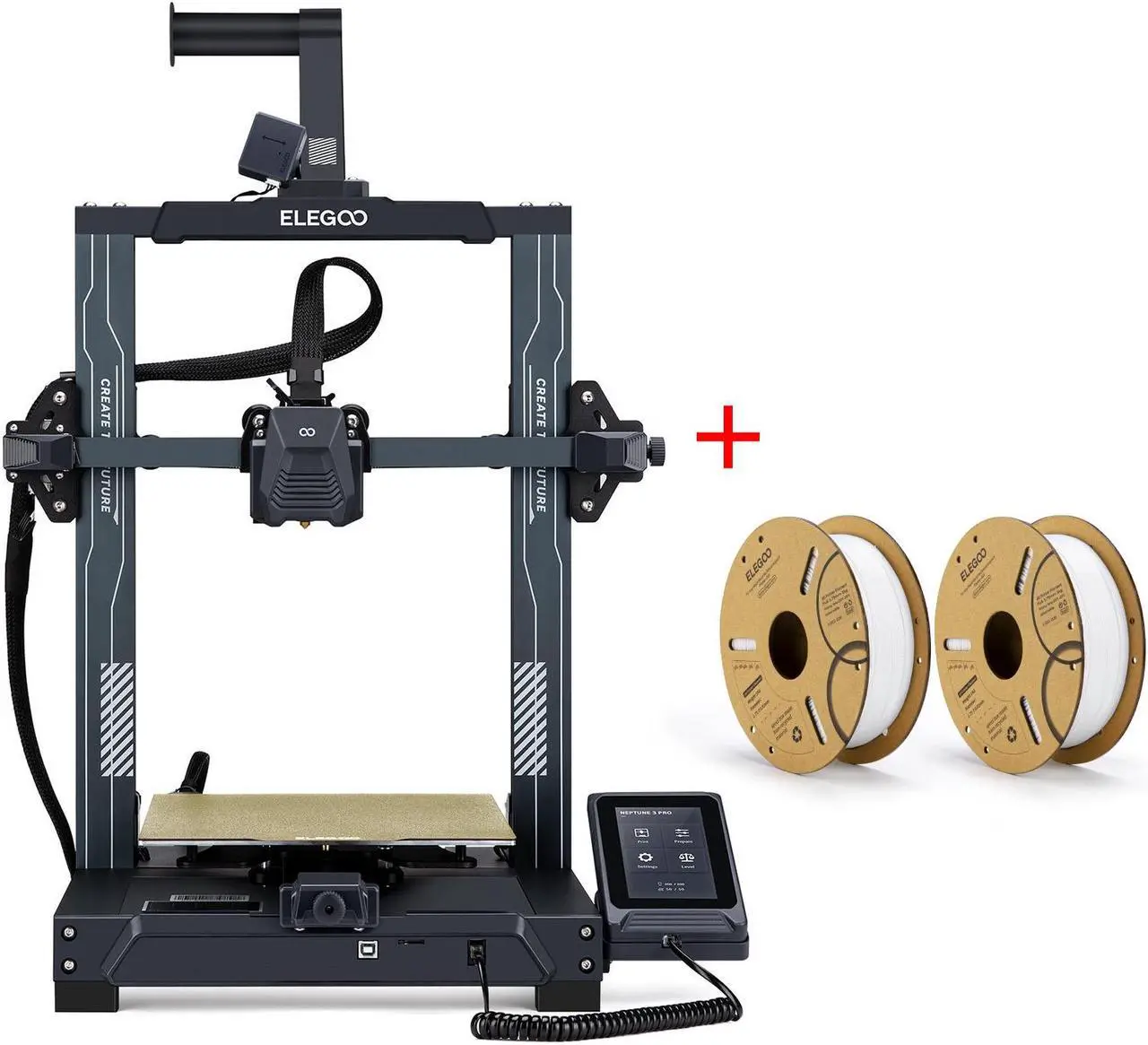 Main image of ELEGOO Neptune 3 Pro and PLA Filament 2kg White