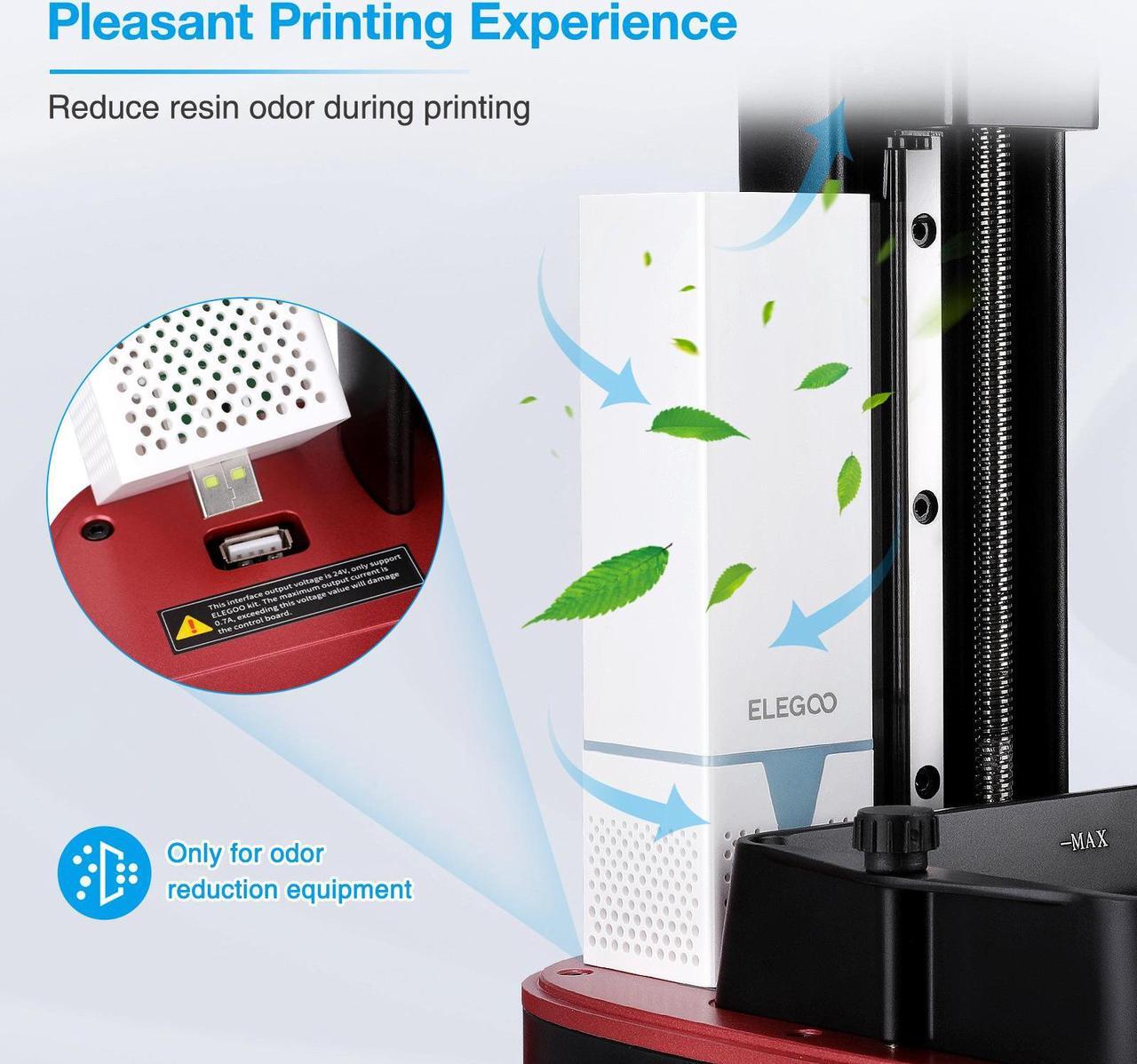 Alt view image 6 of 5 - ELEGOO Resin 3D Printer, Mars 3 Pro MSLA 3D Printer with 6.6-Inch Ultra 4K Monochrome LCD, Print Size of 143.43×89.6×175mm / 5.647×3.52×6.8in and Replaceable Activated-Carbon.