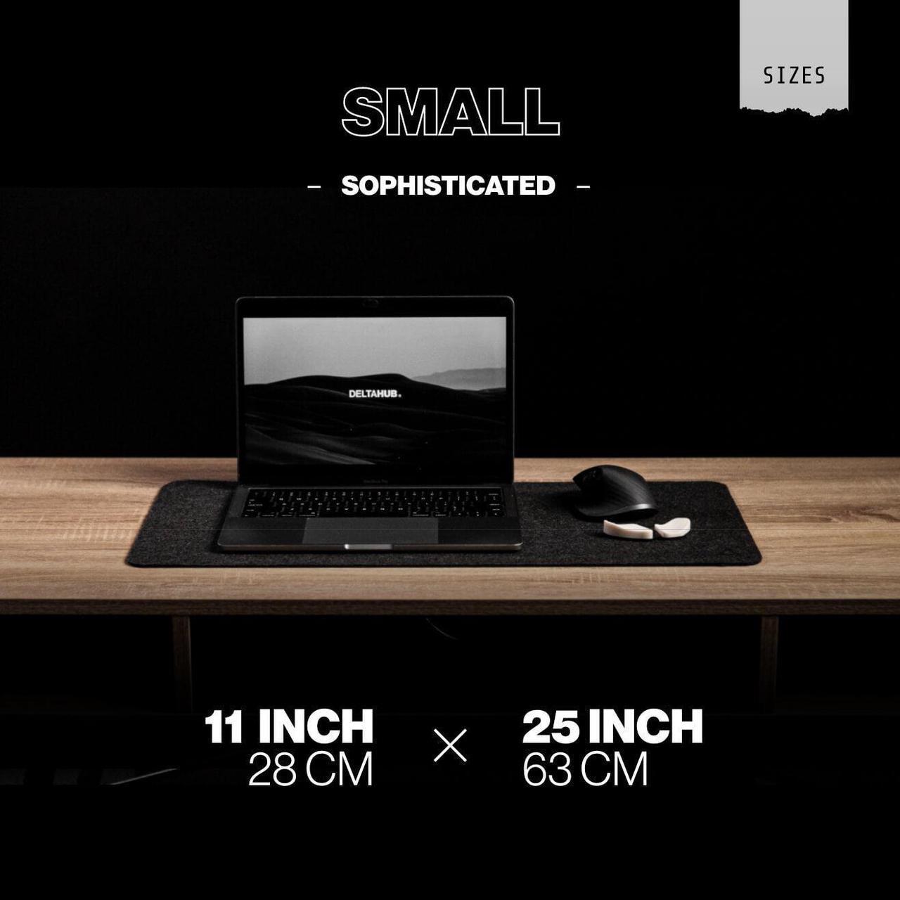 Alt view image 3 of 4 - DELTAHUB - Minimalistic Felt Desk Protective Pad, Anti-Fray, Anti-Slip, Easy to Clean, Easy Glide, Long Lasting, Sleek Design, Comfortable, Resistant, Desk Mat, PC, Mac, Laptop - Large (45x80cm)