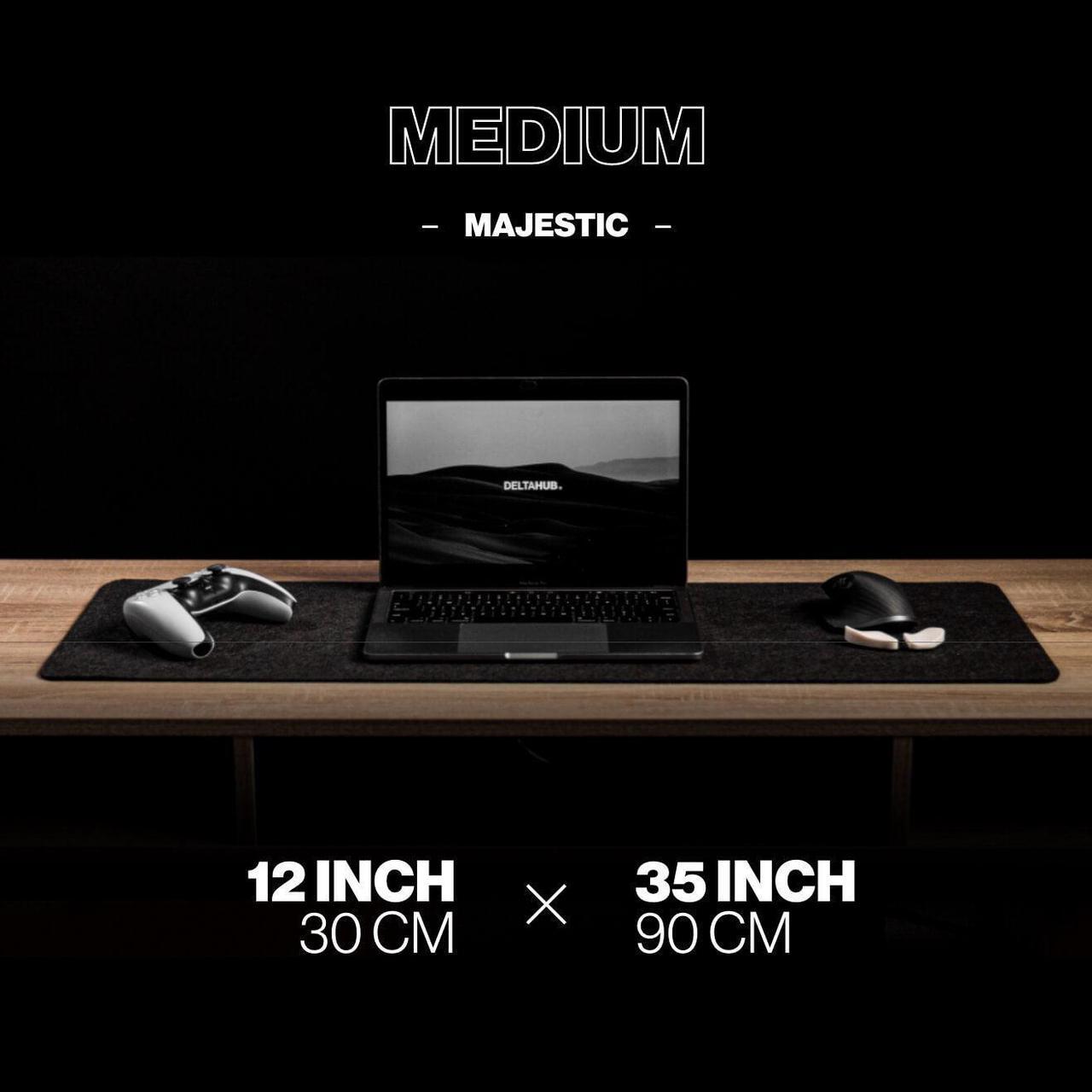 Alt view image 4 of 4 - DELTAHUB - Minimalistic Felt Desk Protective Pad, Anti-Fray, Anti-Slip, Easy to Clean, Easy Glide, Long Lasting, Sleek Design, Comfortable, Resistant, Desk Mat, PC, Mac, Laptop - Large (45x80cm)