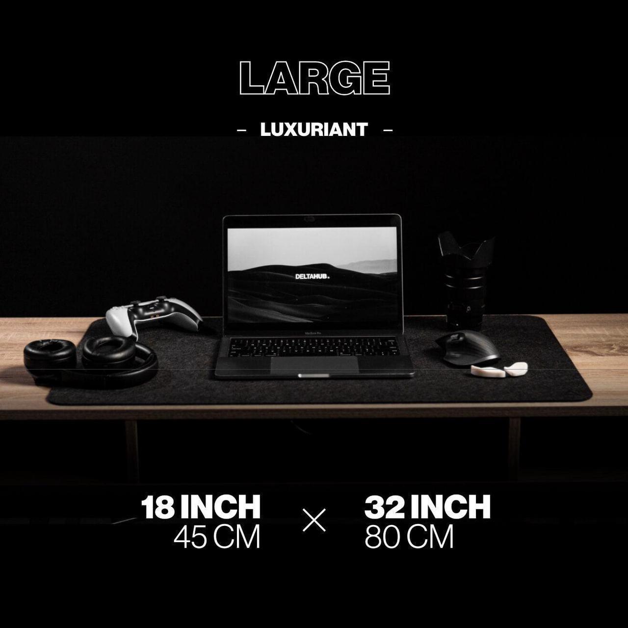 Alt view image 5 of 4 - DELTAHUB - Minimalistic Felt Desk Protective Pad, Anti-Fray, Anti-Slip, Easy to Clean, Easy Glide, Long Lasting, Sleek Design, Comfortable, Resistant, Desk Mat, PC, Mac, Laptop - Large (45x80cm)