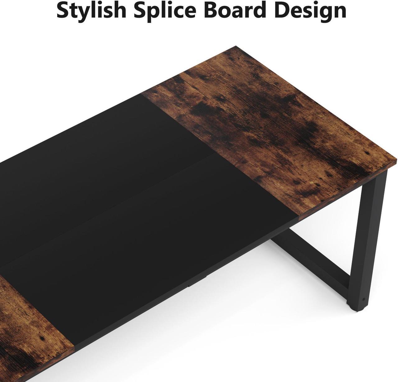 Alt view image 4 of 7 - Tribesigns Modern Computer Desk, 70.8 x 31.5 inch Large Office Desk Computer Table Study Writing Desk Workstation for Home Office, Black Metal Frame