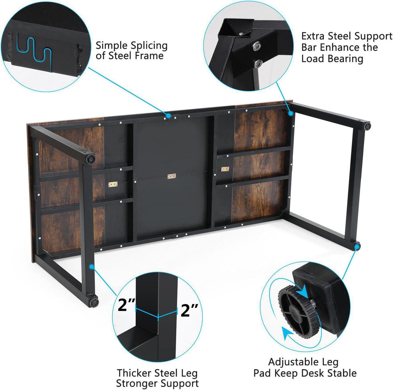 Alt view image 6 of 7 - Tribesigns Modern Computer Desk, 70.8 x 31.5 inch Large Office Desk Computer Table Study Writing Desk Workstation for Home Office, Black Metal Frame
