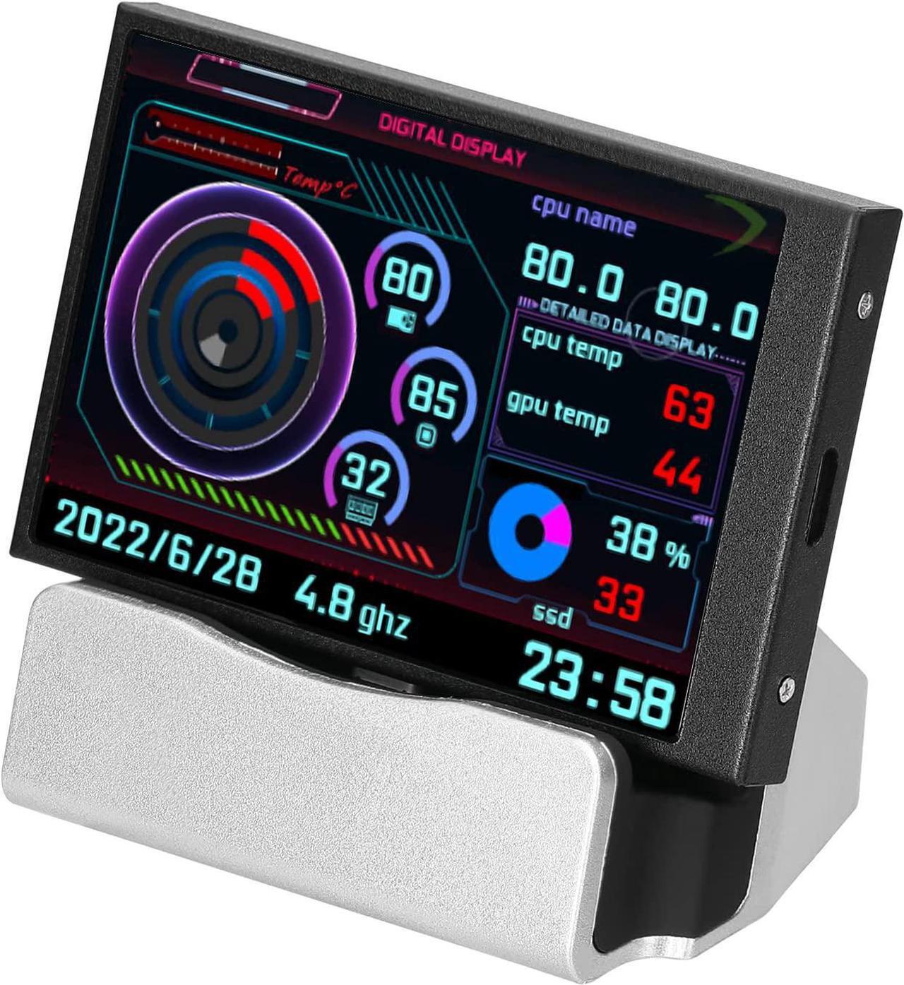 Alt view image 6 of 7 - 3.5 Inch IPS Display Screen USB Secondary Screen Computers CPU GPU RAM HDD Monitor Time Date Display Horizontal Vertical Screen Switch