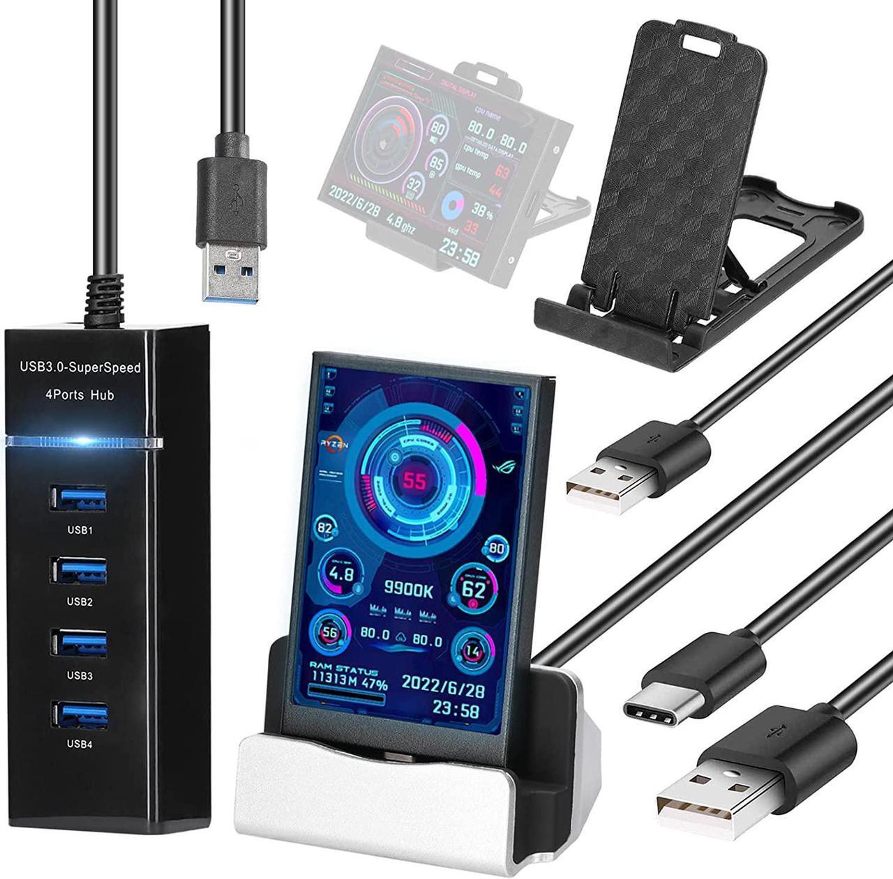 Main image of 3.5 Inch IPS Display Screen USB Secondary Screen Computers CPU GPU RAM HDD Monitor Time Date Display Horizontal Vertical Screen Switch