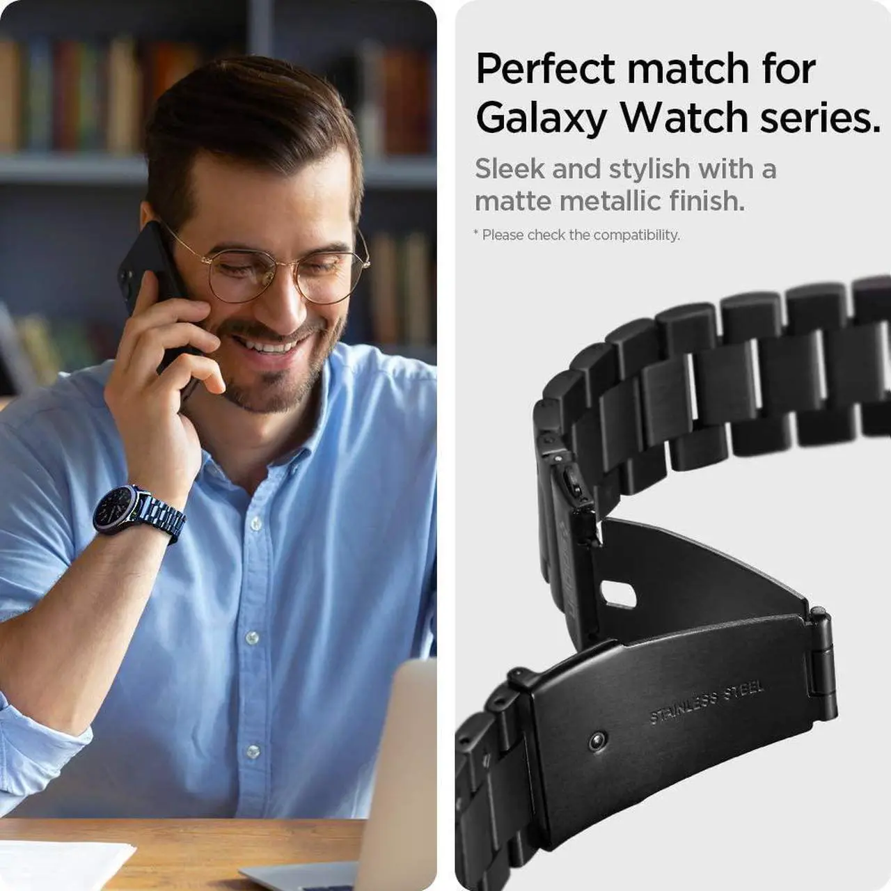 Alt view image 4 of 6 - For Samsung Galaxy Watch 3 45mm Band Strap (2020) / Galaxy Watch 46mm Band (2018) / OnePlus Watch Band / Gear S3 Frontier Band / S3 Classic Band Strap