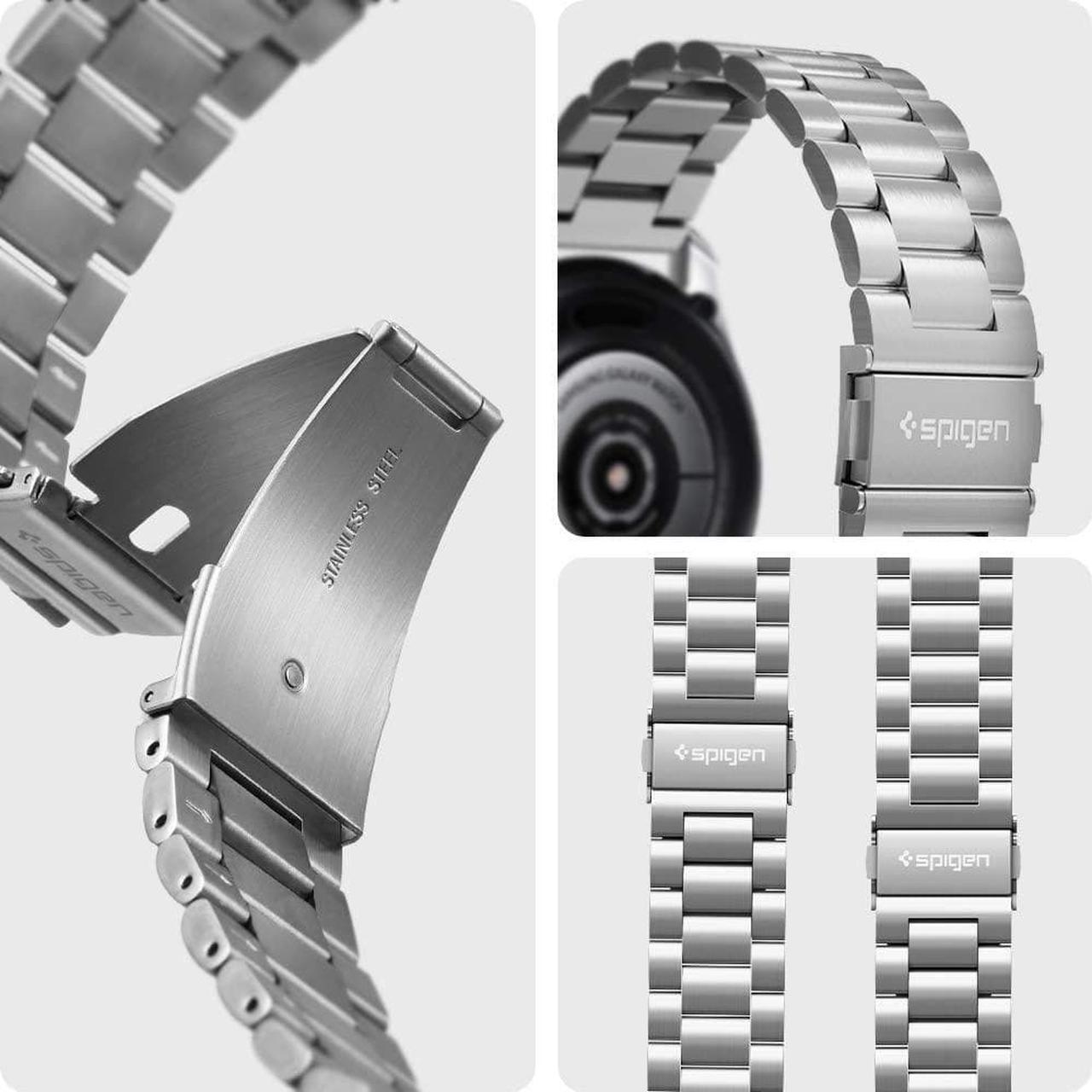Alt view image 2 of 6 - For Samsung Galaxy Watch 3 45mm Band Strap (2020) / Galaxy Watch 46mm Band (2018) / OnePlus Watch Band / Gear S3 Frontier Band / S3 Classic Band Strap Silver