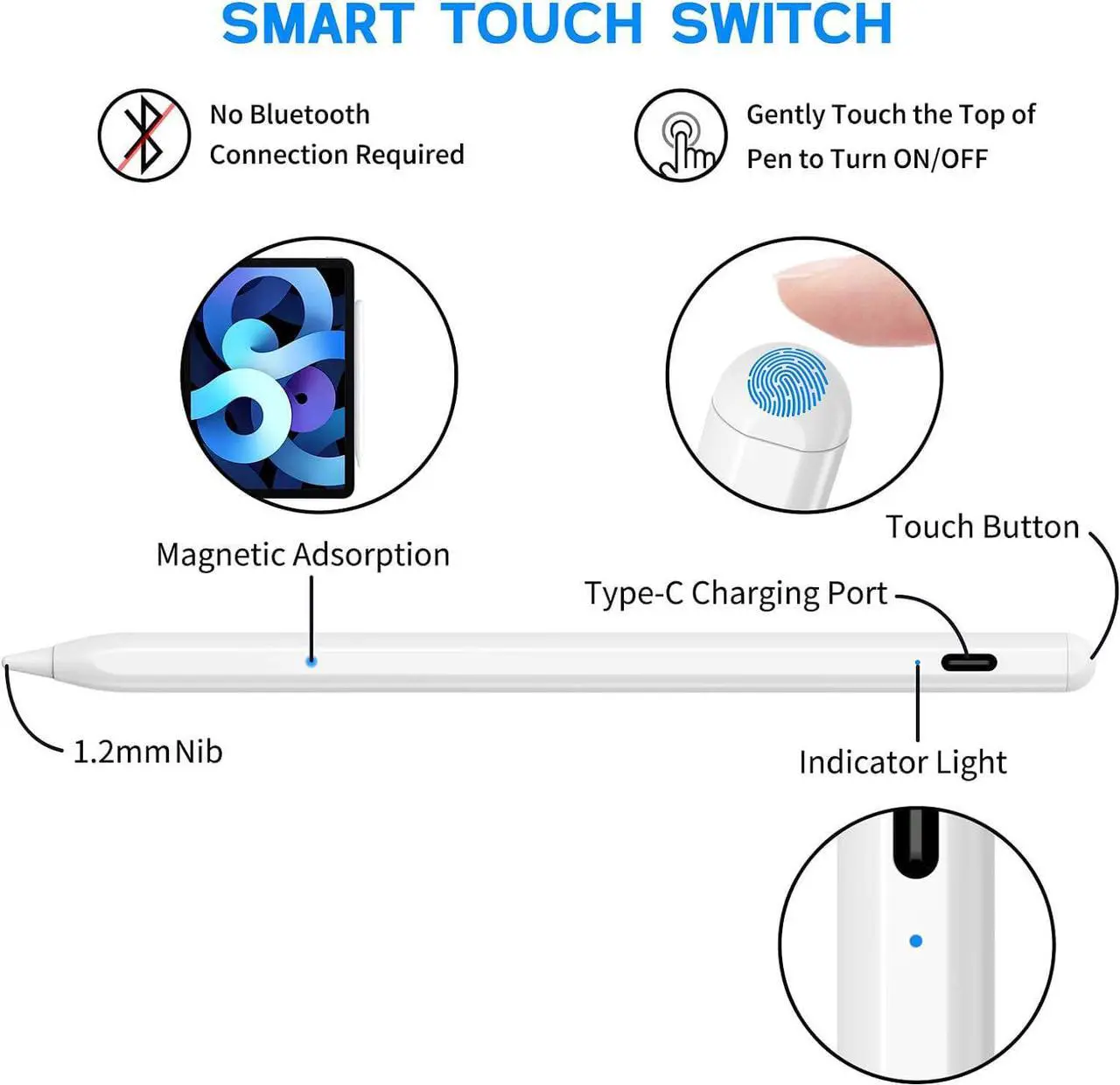 Alt view image 3 of 7 - Stylus Pens for Touch Screens, UniversaActive Stylus Pen for iOS/Android with Magnetic Design Fine Point Stylist Pencil Compatible with Apple iPad/Pro/Air/Mini/iPhone/Samsung/Tablets Writing & Drawing