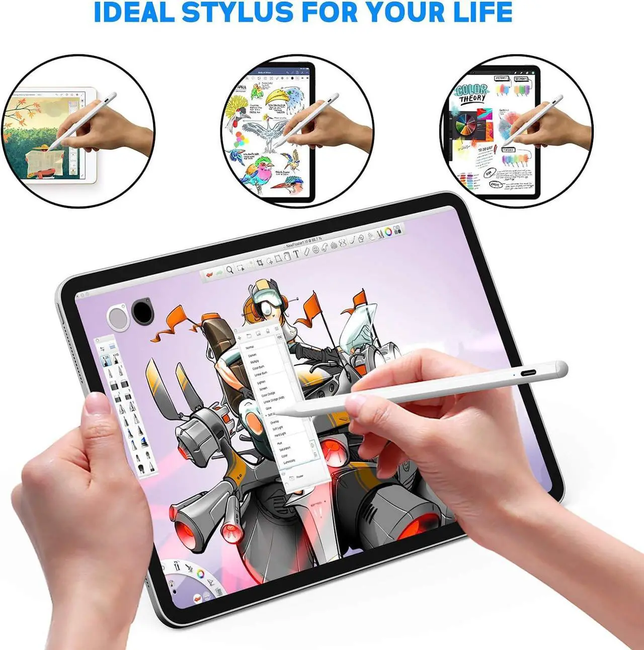 Alt view image 7 of 7 - Stylus Pens for Touch Screens, UniversaActive Stylus Pen for iOS/Android with Magnetic Design Fine Point Stylist Pencil Compatible with Apple iPad/Pro/Air/Mini/iPhone/Samsung/Tablets Writing & Drawing