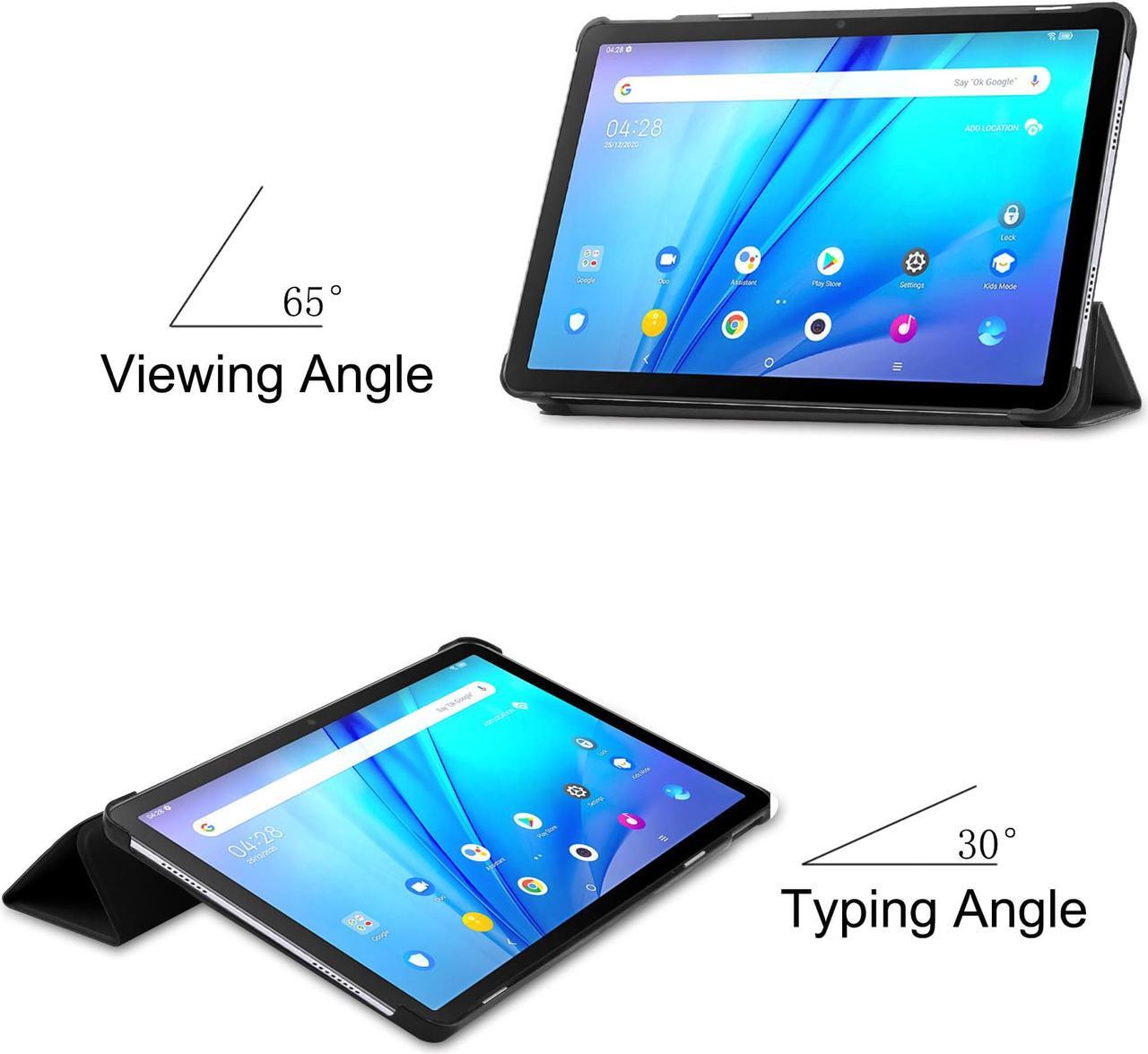 Alt view image 4 of 7 - TCL Tab 10s 10.1 inch 9080G Case 2021, Trifold Slim Smart Stand Cover Hard Shell for 8.0" Nokia Tablet T10 2022 Release with Universal Stylus Pen