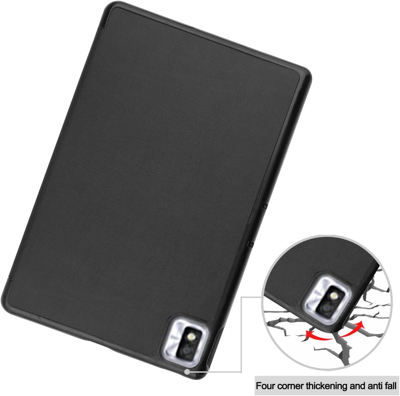 Alt view image 6 of 7 - TCL Tab 10s 10.1 inch 9080G Case 2021, Trifold Slim Smart Stand Cover Hard Shell for 8.0" Nokia Tablet T10 2022 Release with Universal Stylus Pen