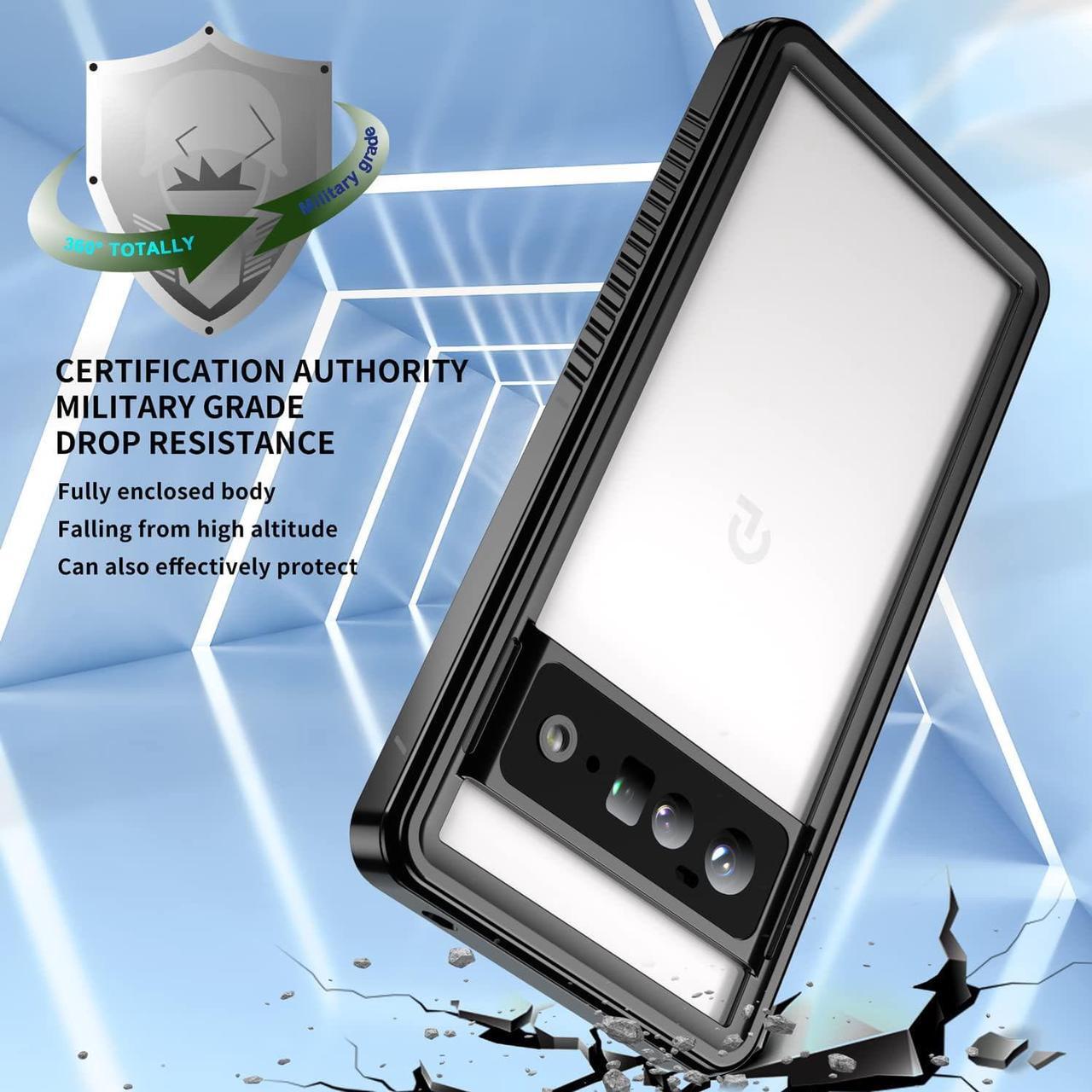 Alt view image 4 of 7 - Google Pixel 6 Pro Case, Waterproof Shockproof Clear Protective Case with Built-in Screen Protector, Full Body Case Slim Cover for Pixel 6 Pro 6.71 Inches
