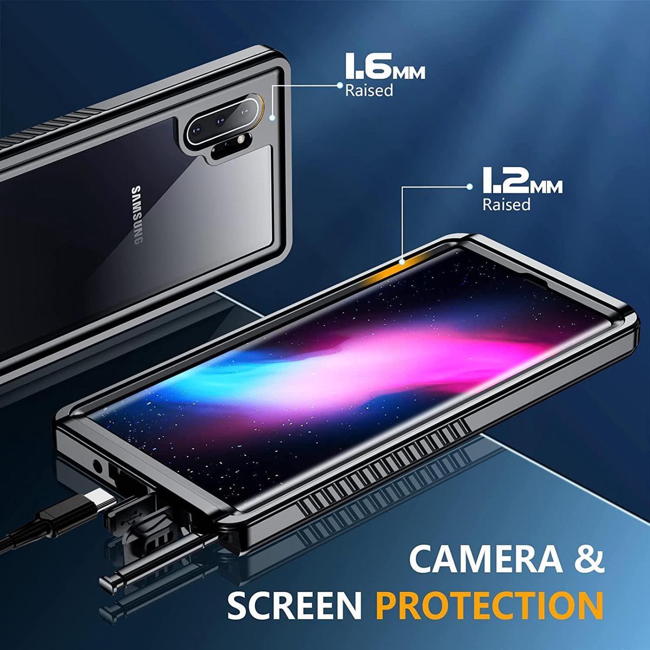 Alt view image 5 of 7 - Galaxy Note 10 Plus Case with Built-in Screen Protector & Camera Protector] [Full Body Waterproof] [Shockproof] [Dustproof] [Anti-Scratched] Clear Phone Cover for Galaxy Note 10 Plus 5G 6.8 inch